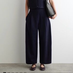 COS boiled-wool barrel-leg pants. NWT.